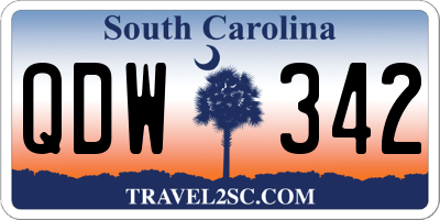 SC license plate QDW342