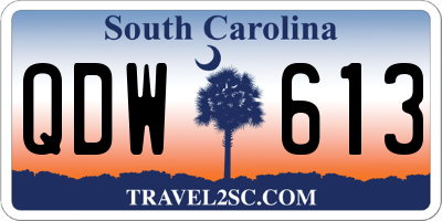 SC license plate QDW613