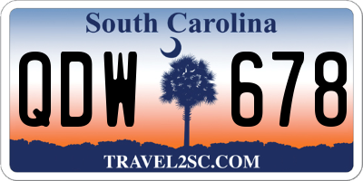 SC license plate QDW678