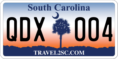 SC license plate QDX004