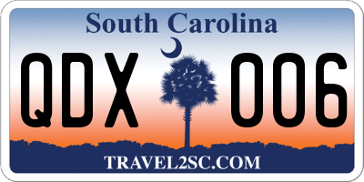 SC license plate QDX006