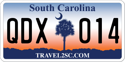SC license plate QDX014