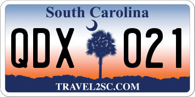 SC license plate QDX021