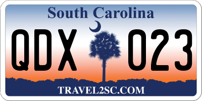 SC license plate QDX023