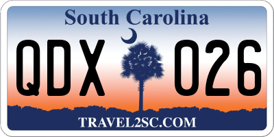 SC license plate QDX026