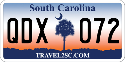 SC license plate QDX072