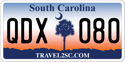 SC license plate QDX080