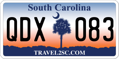 SC license plate QDX083