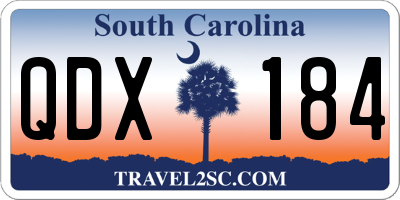 SC license plate QDX184
