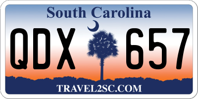 SC license plate QDX657