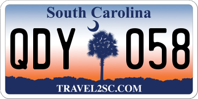 SC license plate QDY058