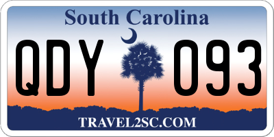 SC license plate QDY093