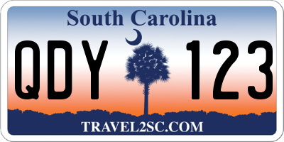 SC license plate QDY123