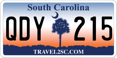 SC license plate QDY215