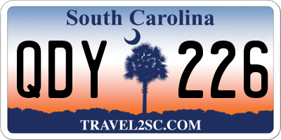 SC license plate QDY226