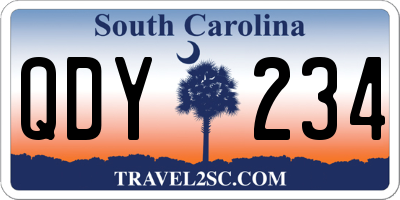 SC license plate QDY234