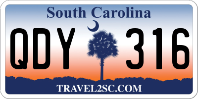 SC license plate QDY316