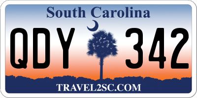 SC license plate QDY342