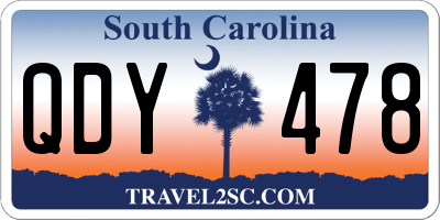 SC license plate QDY478