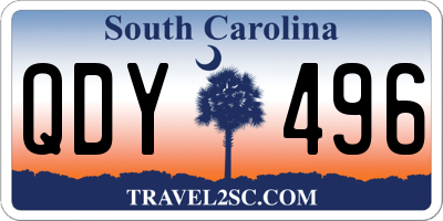 SC license plate QDY496