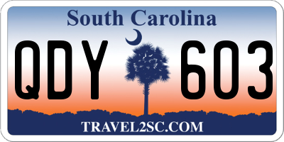 SC license plate QDY603