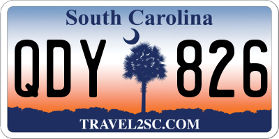 SC license plate QDY826