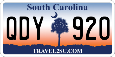SC license plate QDY920