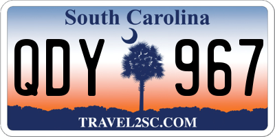 SC license plate QDY967