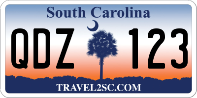 SC license plate QDZ123