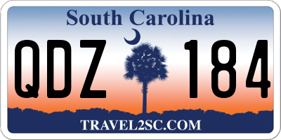 SC license plate QDZ184