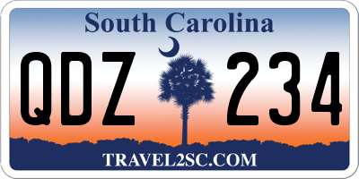 SC license plate QDZ234