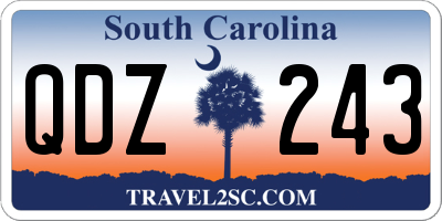 SC license plate QDZ243