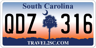 SC license plate QDZ316