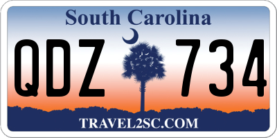 SC license plate QDZ734