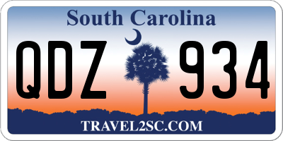 SC license plate QDZ934