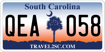 SC license plate QEA058