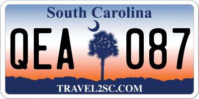 SC license plate QEA087
