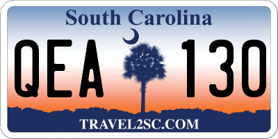 SC license plate QEA130