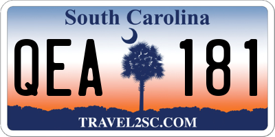 SC license plate QEA181