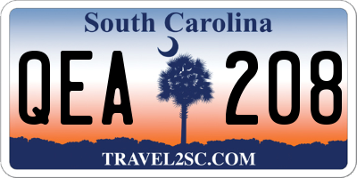 SC license plate QEA208