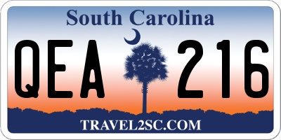 SC license plate QEA216