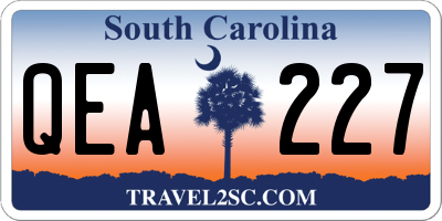 SC license plate QEA227