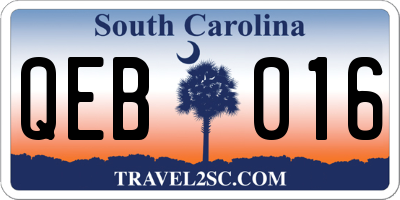 SC license plate QEB016