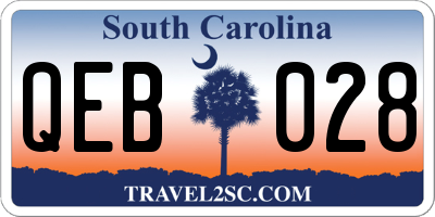 SC license plate QEB028