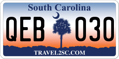SC license plate QEB030