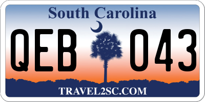 SC license plate QEB043