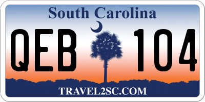 SC license plate QEB104