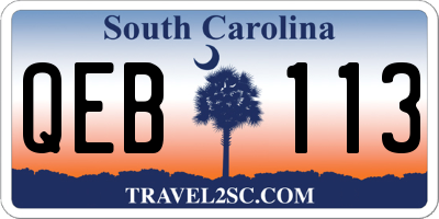 SC license plate QEB113