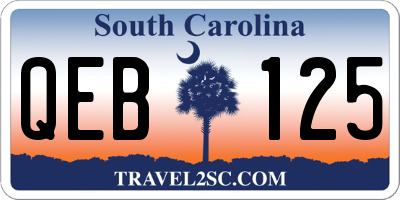SC license plate QEB125