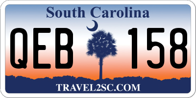 SC license plate QEB158
